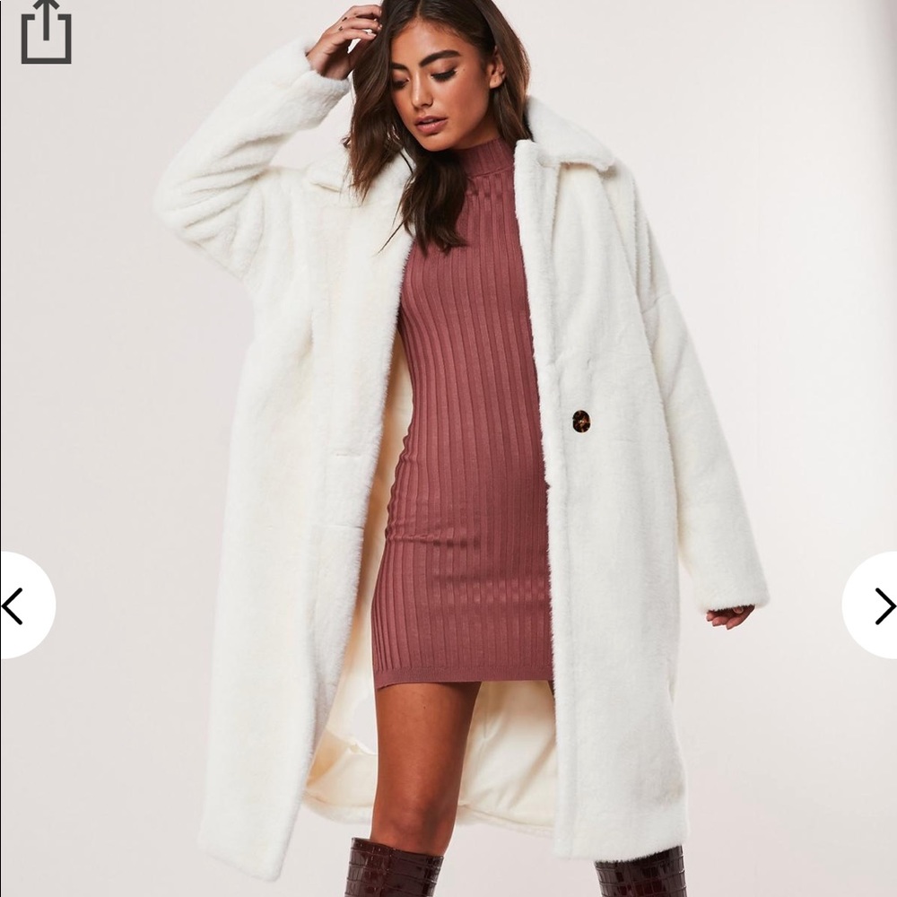 White faux coat